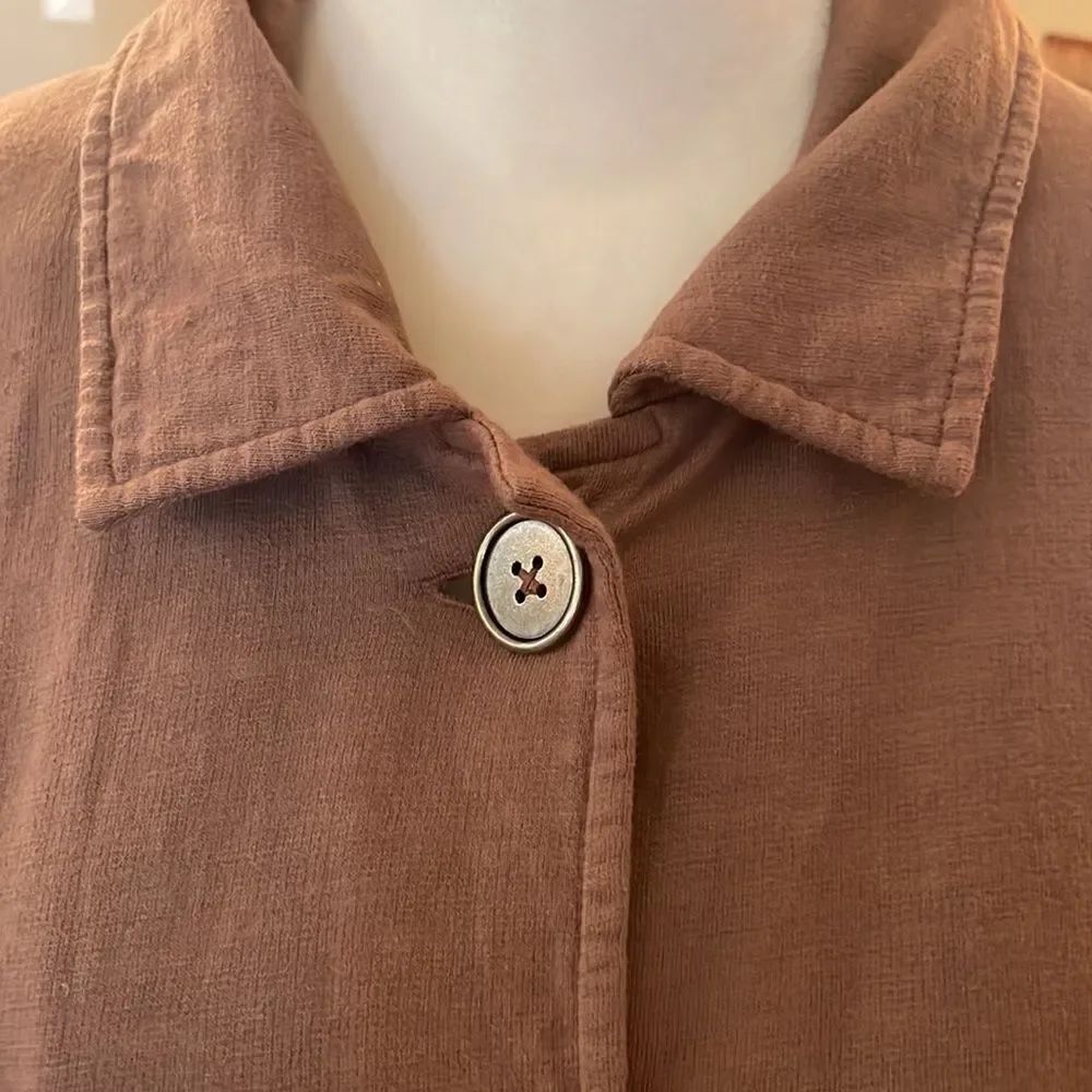 Fresh Produce Brown Button Front Jacket - M - Picture 3 of 8